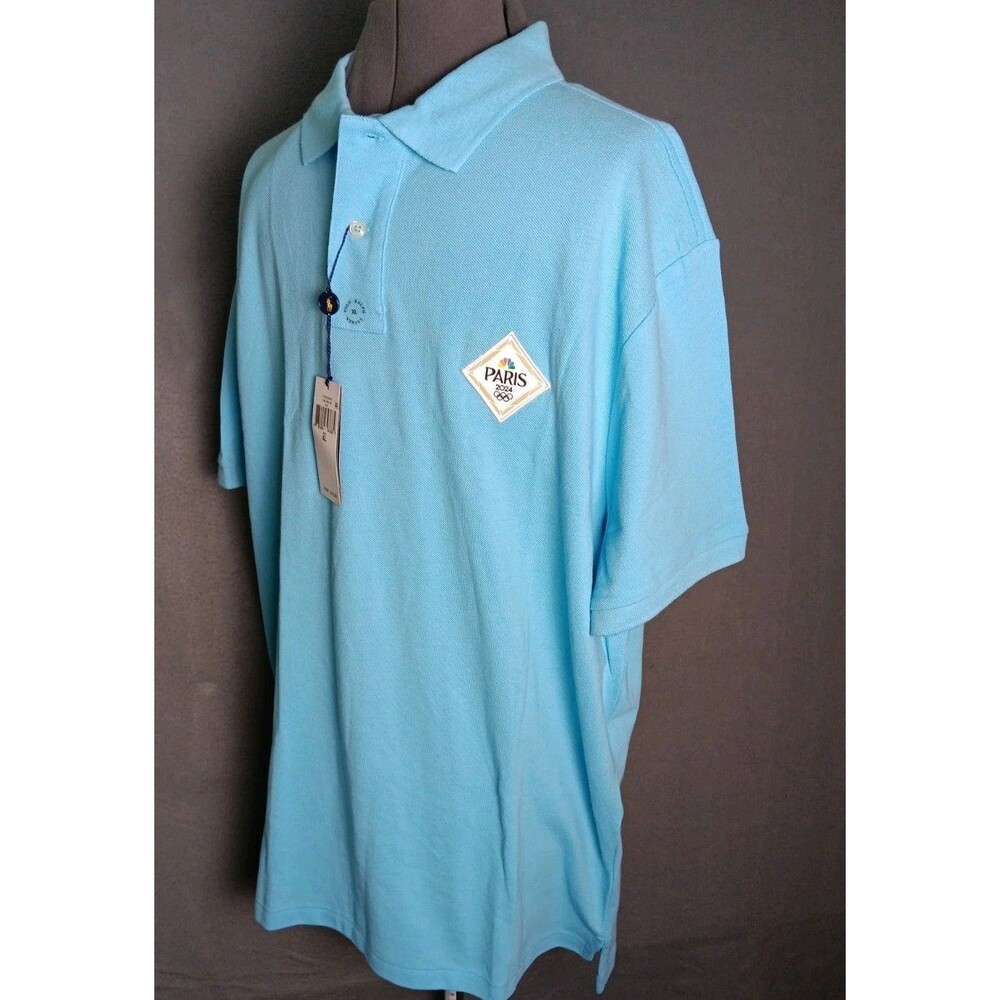 NWT Polo Ralph Lauren 2024 Paris Olympics Mens Blue Shirt Size XL Slim Fit